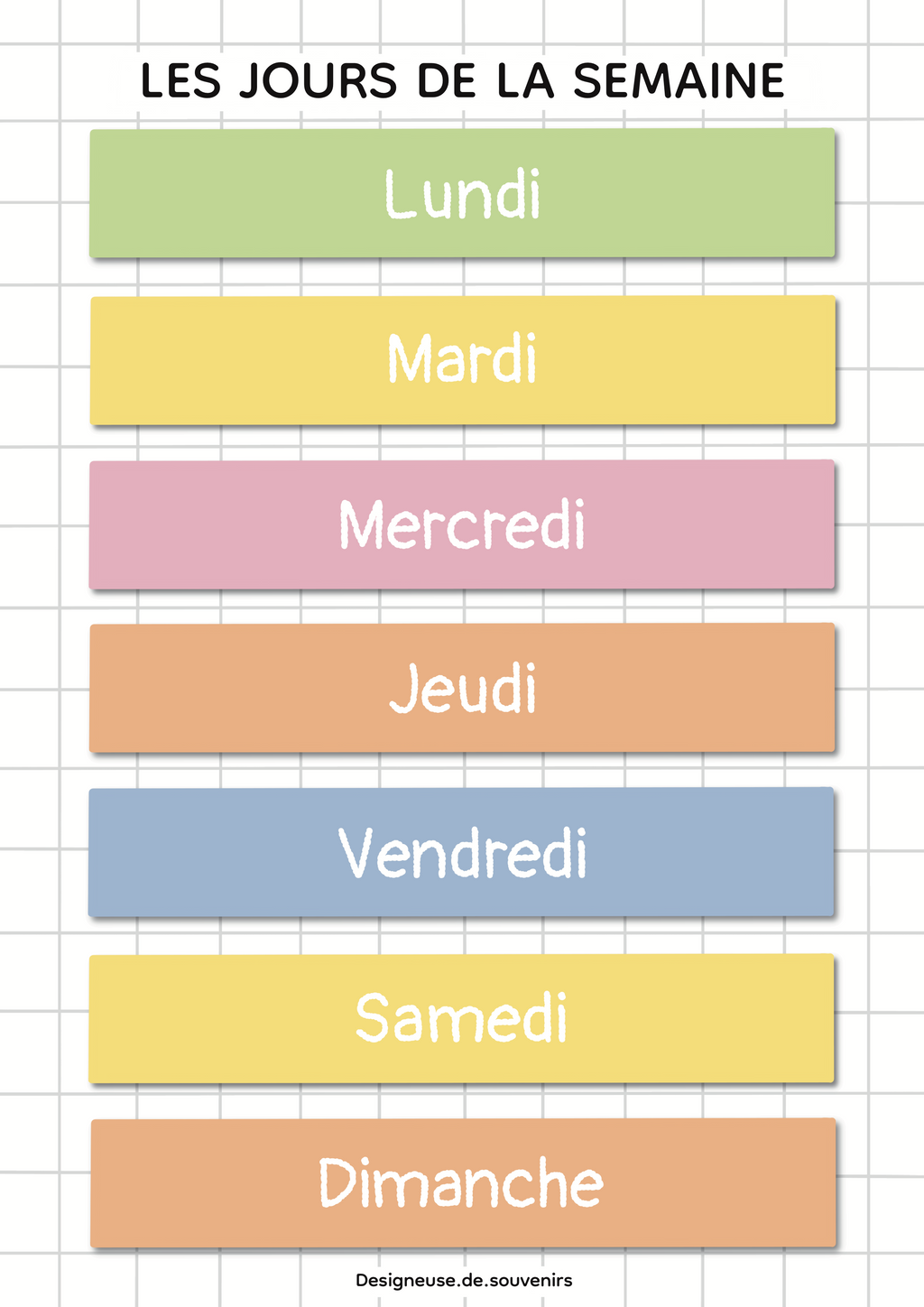Affiche éducative : Les jours de la semaine