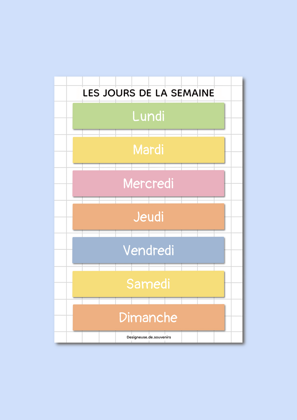Affiche éducative : Les jours de la semaine