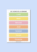 Affiche éducative : Les jours de la semaine